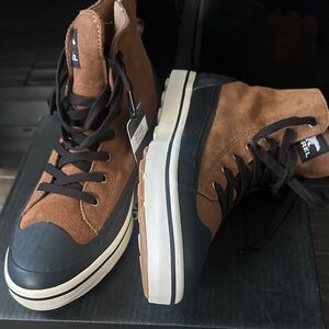 Sorel Brown and Black High-Top Sneakers